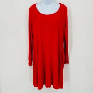 Faded Glory Long Sleeve Spandex Red Dress